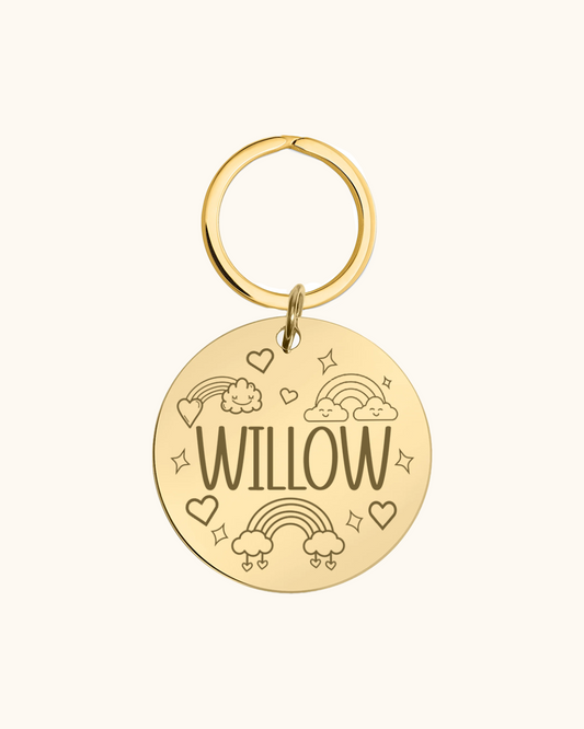 Love & Rainbows Engraved Pet Tag