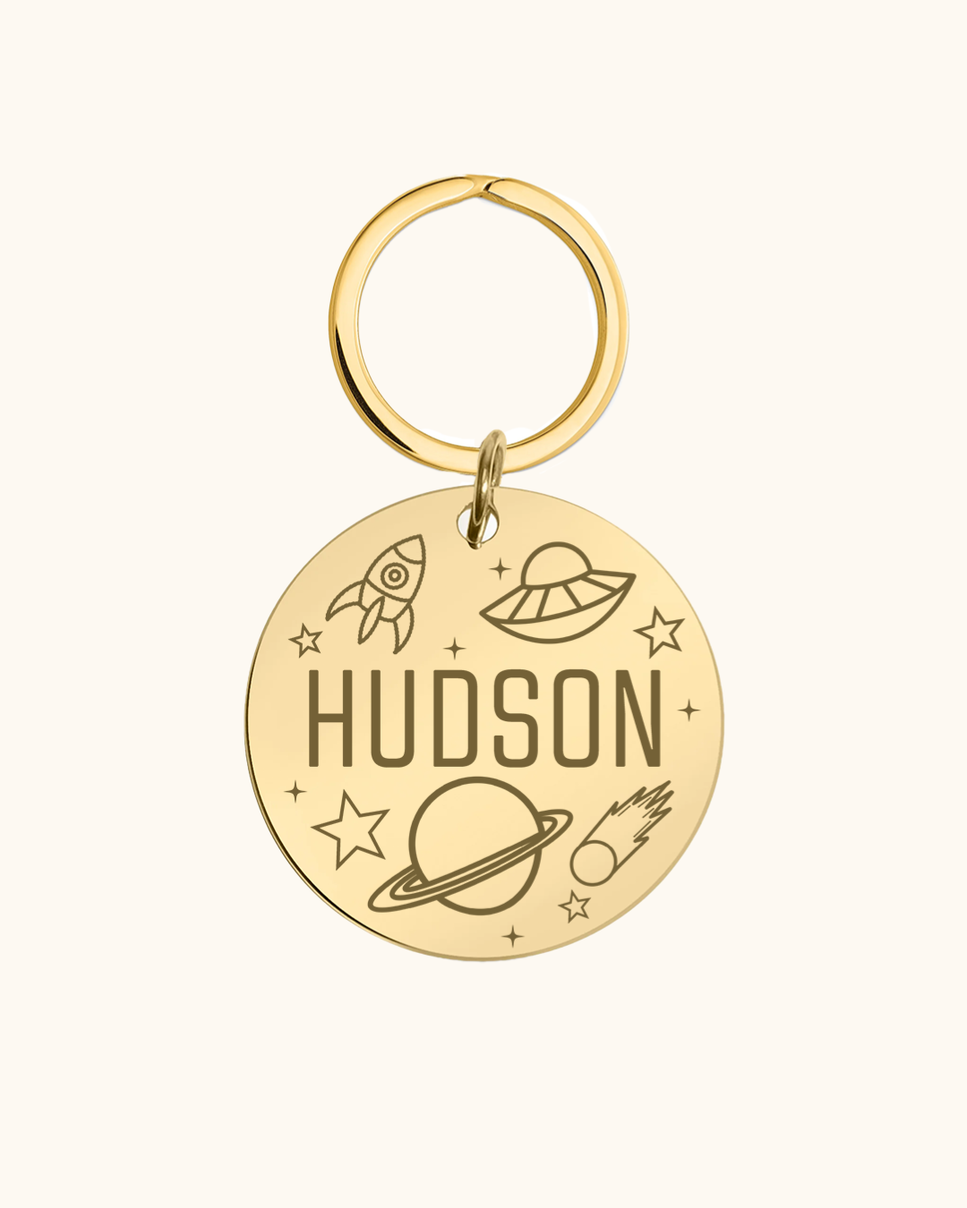 Outer Space Engraved Pet Tag