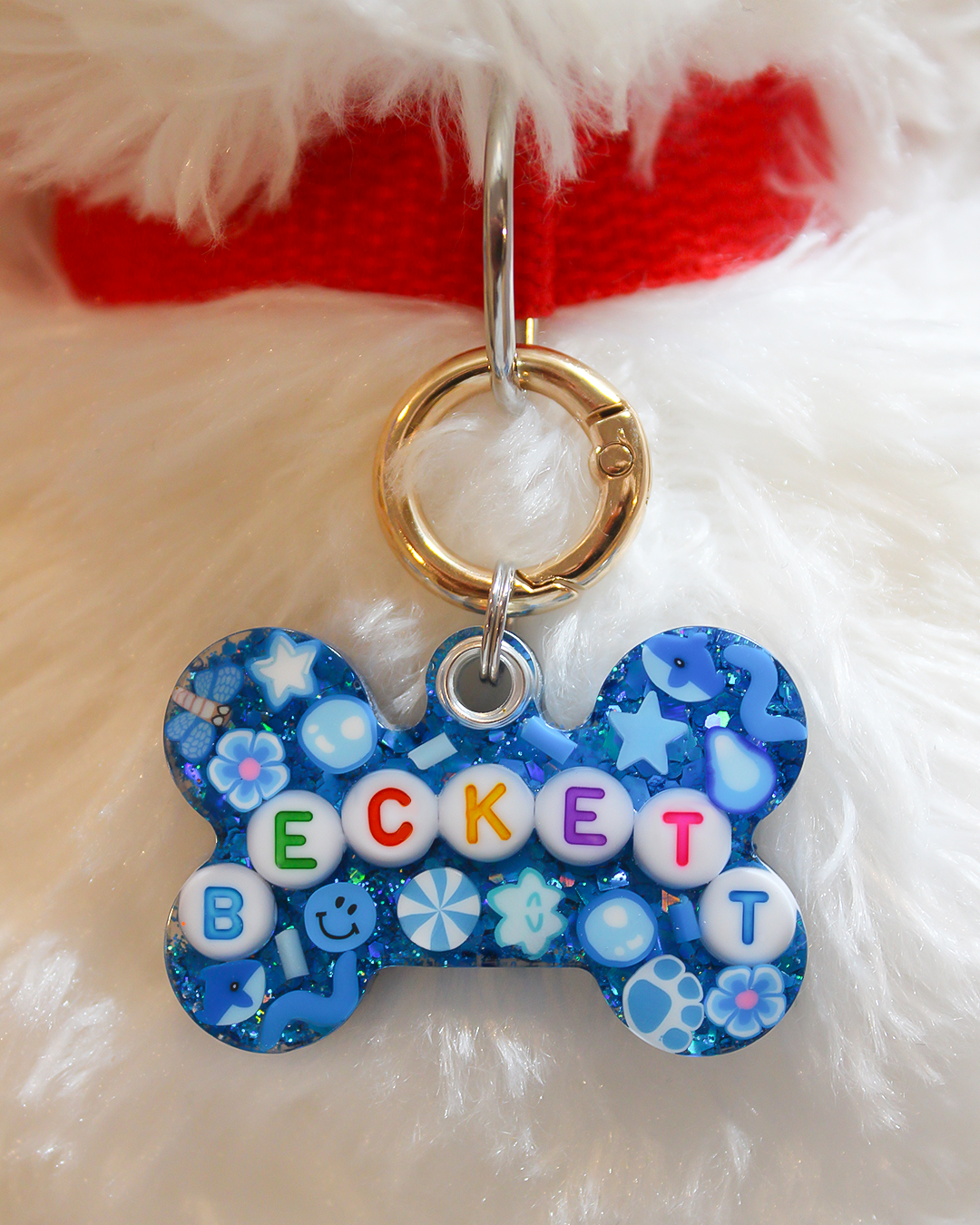 Blue Resin Pet Tag