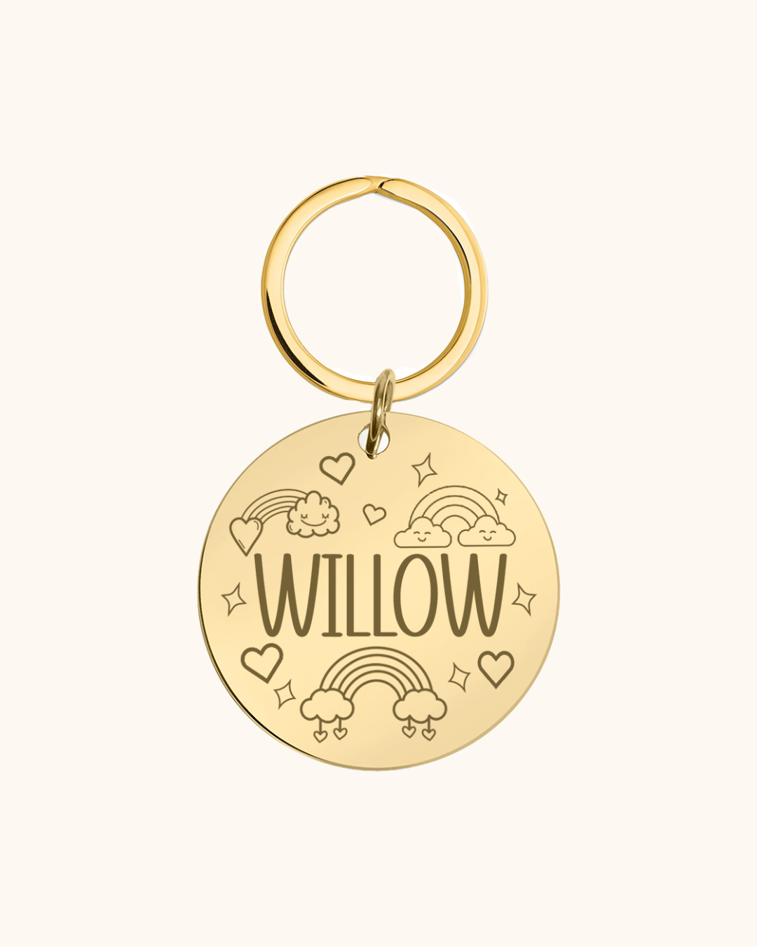 Love & Rainbows Engraved Pet Tag