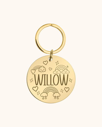 Love & Rainbows Engraved Pet Tag