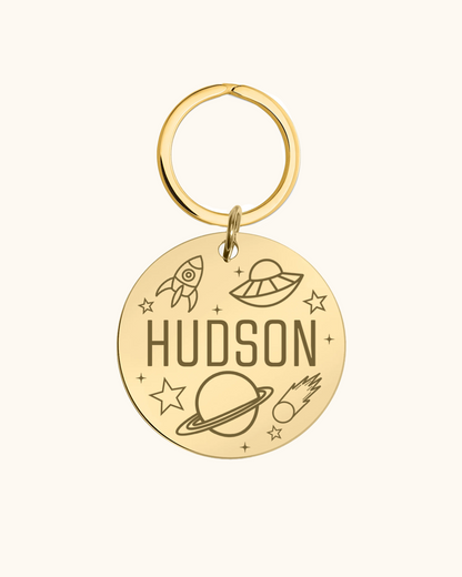 Outer Space Engraved Pet Tag