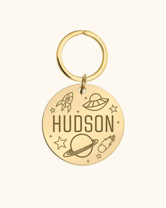 Outer Space Engraved Pet Tag