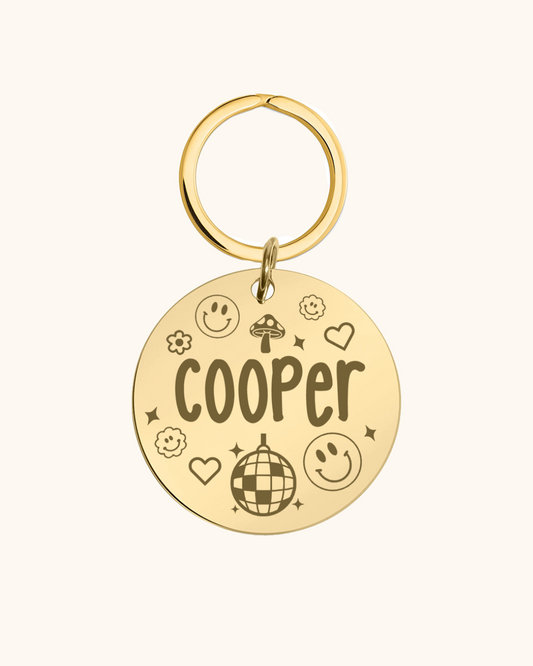 Get In The Groove Engraved Pet Tag
