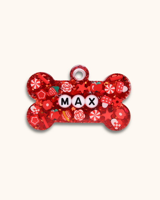 Red Resin Pet Tag