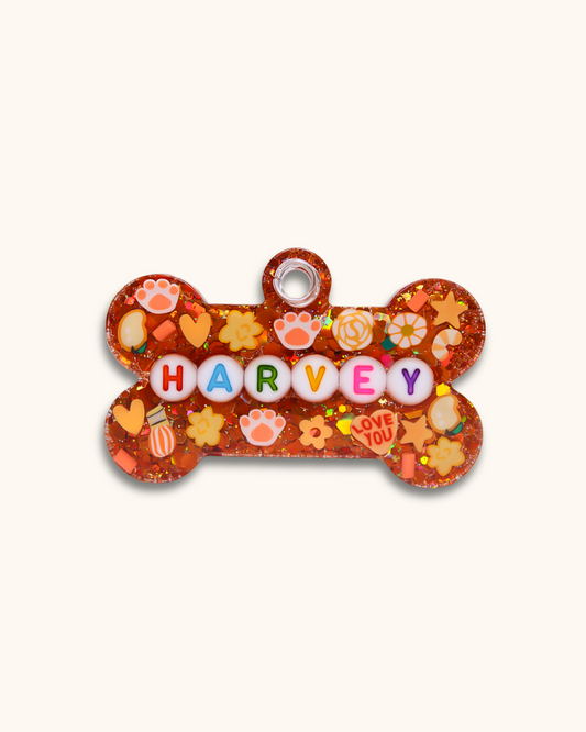 Orange Resin Pet Tag