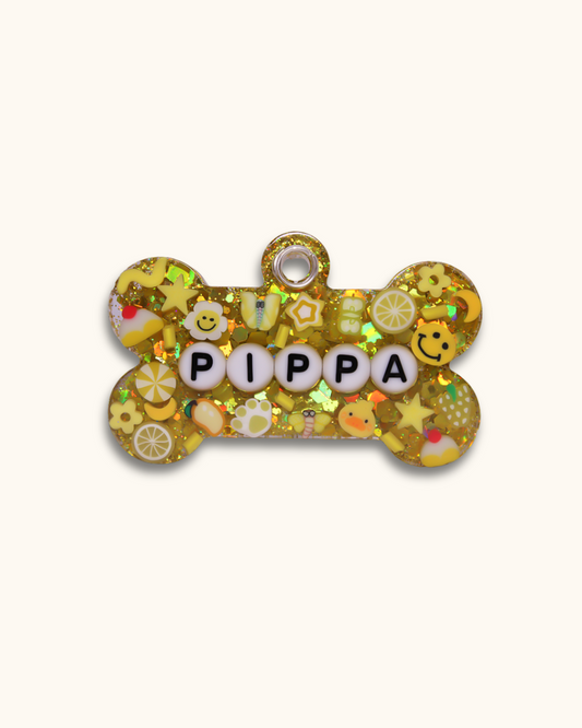 Yellow Resin Pet Tag