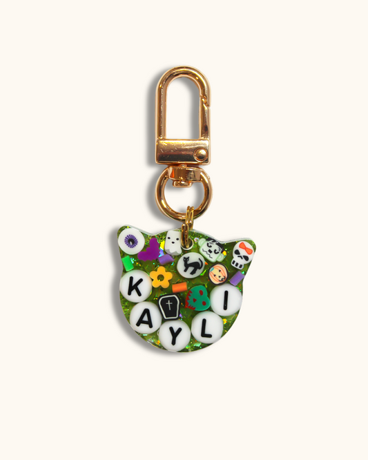 Spooky Green Resin Pet Tag