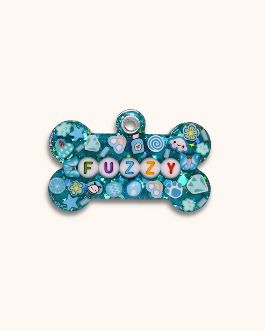 Turquoise Resin Pet Tag