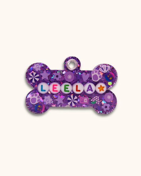 Purple Resin Pet Tag