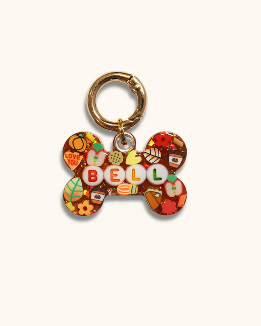 Fall Orange Resin Pet Tag