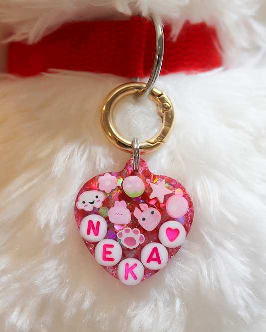 Pink Resin Pet Tag