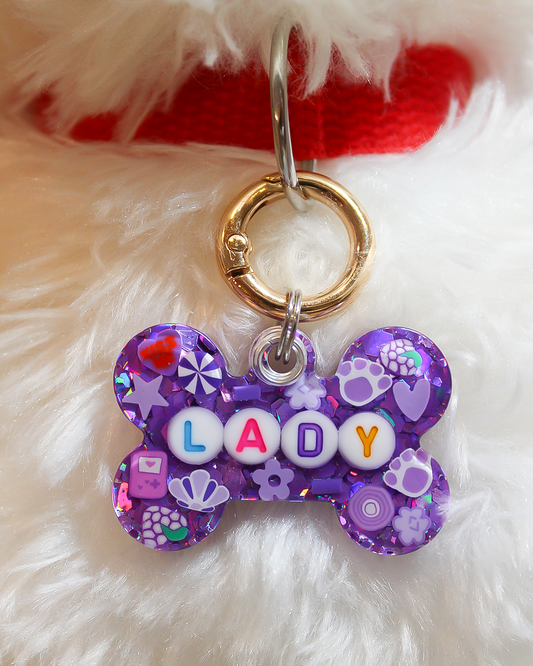 Purple Resin Pet Tag
