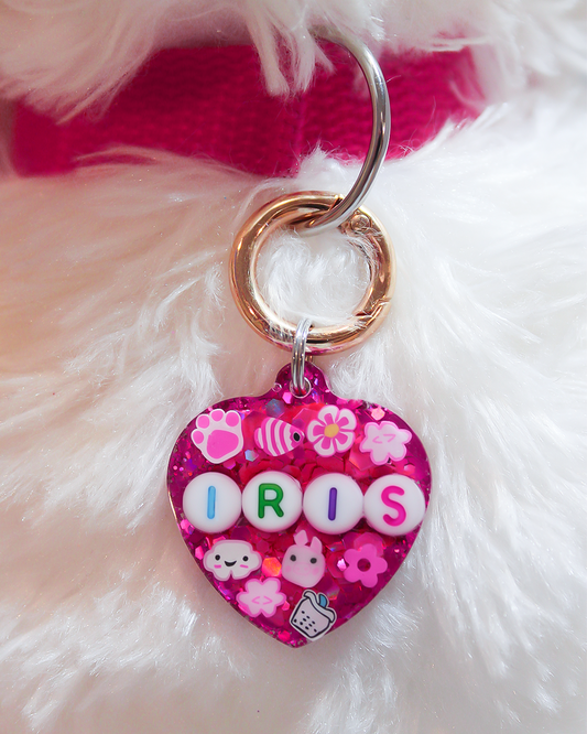Fuschia Resin Pet Tag