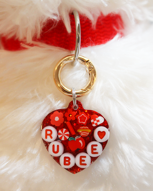 Red Resin Pet Tag