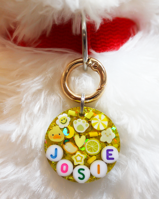 Yellow Resin Pet Tag