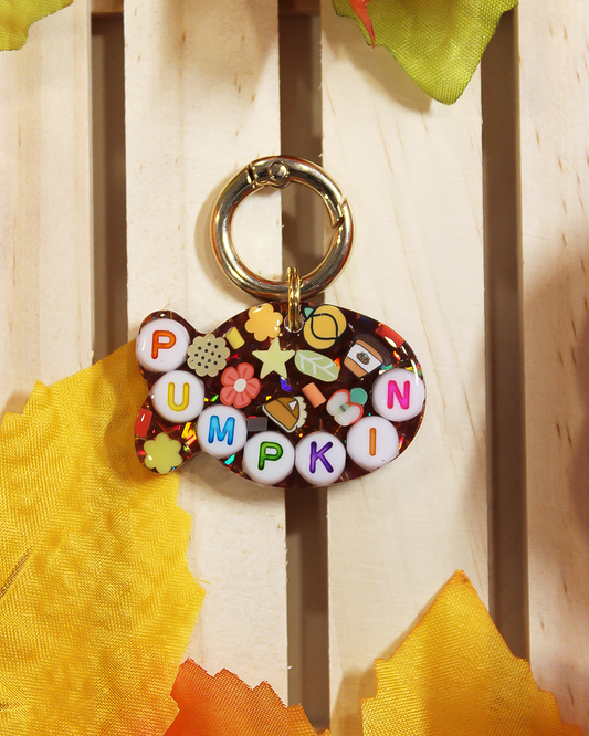 Fall Brown Resin Pet Tag