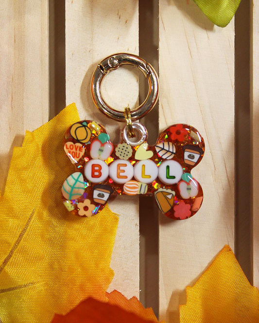 Fall Orange Resin Pet Tag