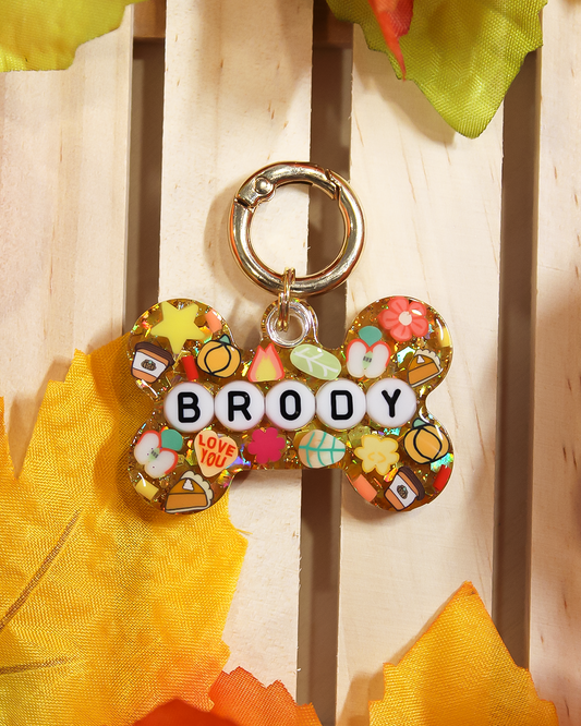 Fall Yellow Resin Pet Tag