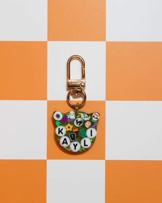 Spooky Green Resin Pet Tag