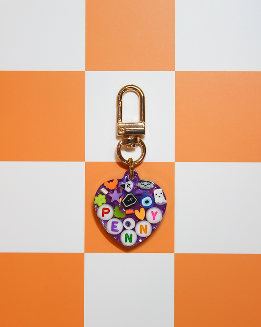 Spooky Purple Resin Pet Tag