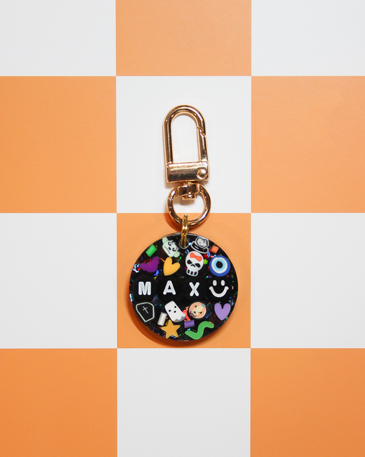Spooky Black Resin Pet Tag
